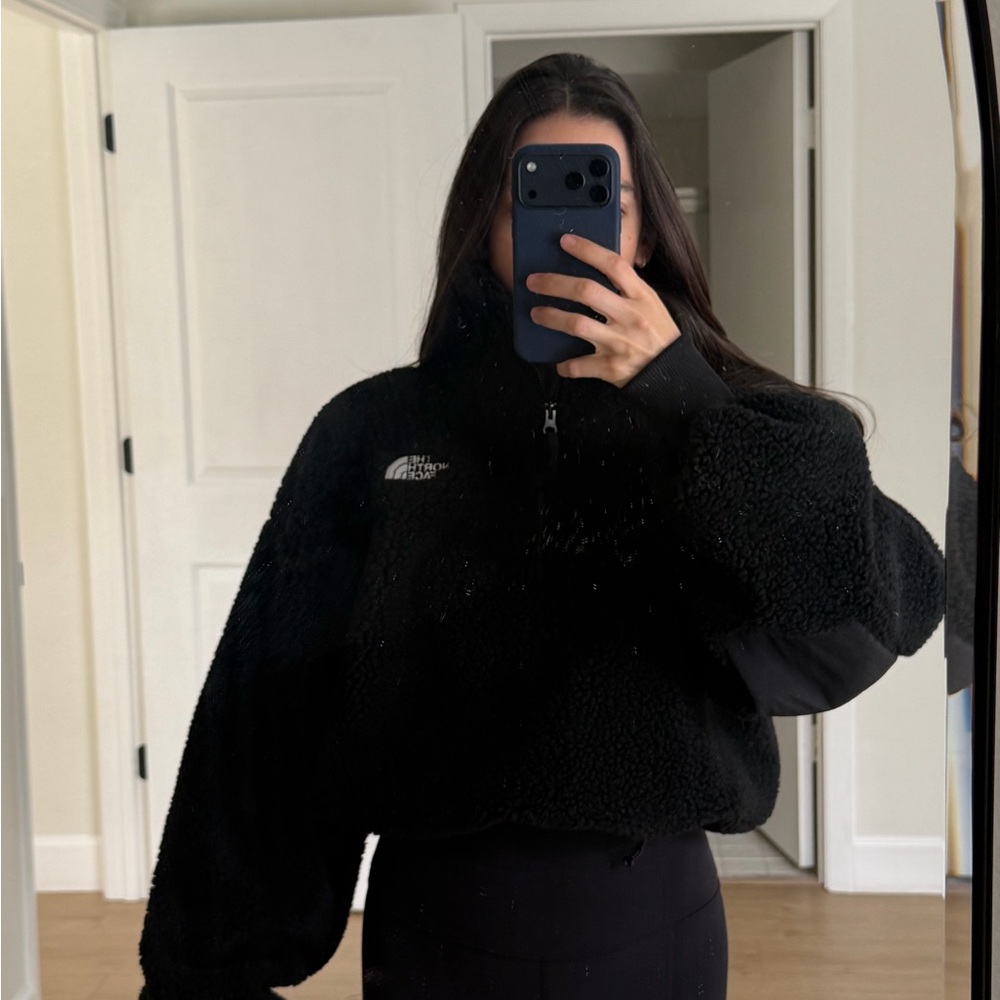 The North Face Black Teddy Crop Pullover (Worn Once)